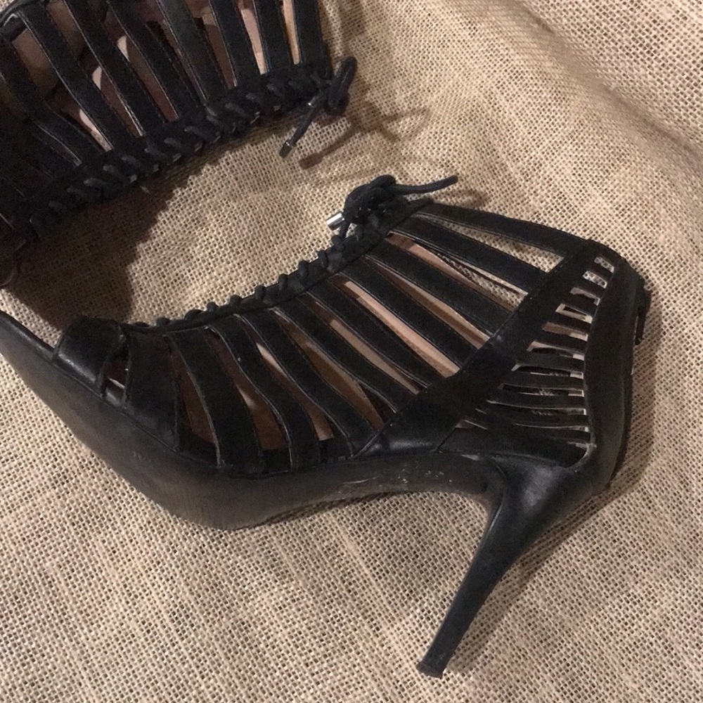 Nine West Black Stiletto Strappy Sandals 7.5 - Picture 14 of 16